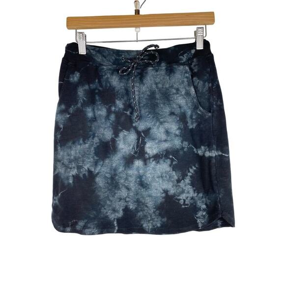 Sundry for Evereve Women's 1 Black Gray Tie Dye Drawstring Waist Skirt - Picture 1 of 7